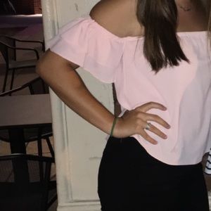 Pink off the shoulder top
